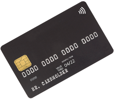 Cartão de credito preto com chip